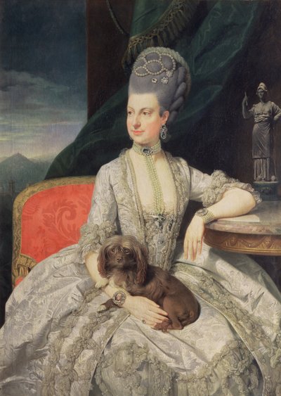 Arquiduquesa Maria Christine Habsburg-Lothringen (1742-98), filha da Imperatriz Maria Teresa da Áustria (1717-80) e do Imperador Francisco I da Áustria (1742-98) de Johann Zoffany