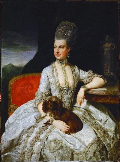 A arquiduquesa Maria Cristina, filha da imperatriz Maria Teresa ... (óleo sobre tela) de Johann Zoffany