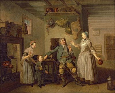 David Garrick e Mary Bradshaw em The Farmers Return, por David Garrick, c.1762 de Johan Joseph Zoffany