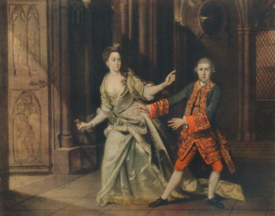 David Garrick e Sra. Pritchard como Macbeth e Lady Macbeth, 1768, 1948. de Johan Joseph Zoffany