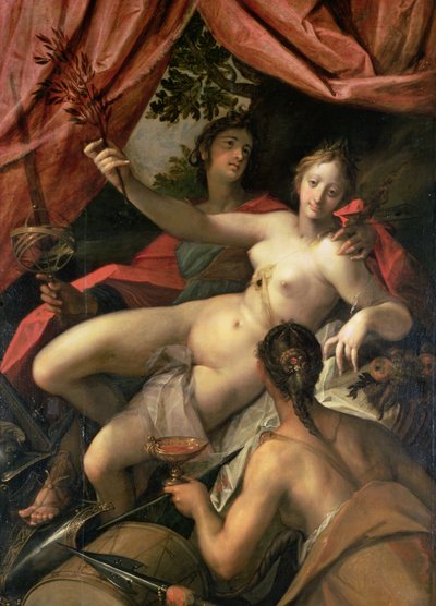 Alegoria da Paz, Arte e Abundância, 1602 de Johann or Hans von Aachen