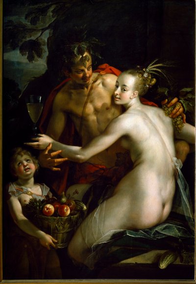 Bacchus, Ceres e Amour (Pintura de Johann or Hans von Aachen