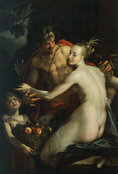 Bacchus, Venus e Cupido, de Hans von Aachen (1552-1615) de Johann or Hans von Aachen