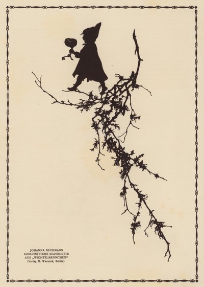 Silhueta de um duende (litografia) de Johanna Beckmann