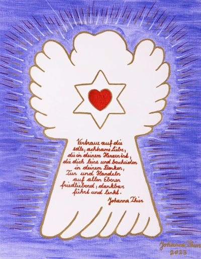 O anjo com a Estrela da Paz Rosental de Johanna Thier