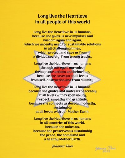 Viva o Heartlove em todas as pessoas deste mundo - Versão 1 de Johanna Thier