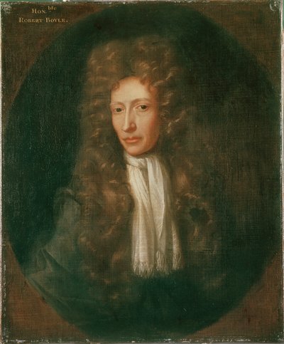Retrato de Robert Boyle (óleo sobre tela) de Johannes (after) Kerseboom