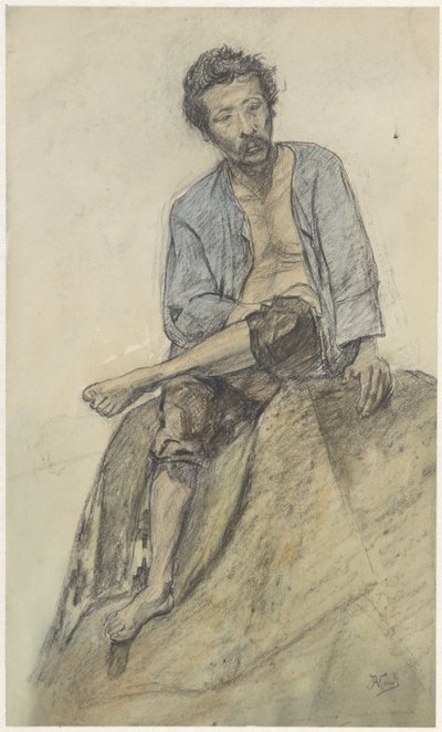 Homem sentado de Johannes Abraham Mondt
