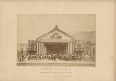 Jogo de Paixão de Ober-Ammergau - Cristo é condenado à morte por Pilatos de Johannes Bernhard