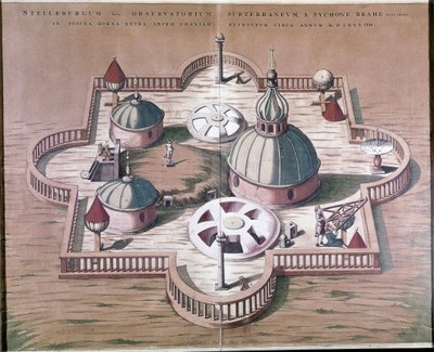 Observatório de Tycho Brahe, gravura de Johannes Blaeu