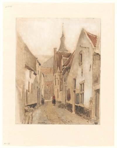 Vista da Ridderstraat no Kerksteeg, Hattem de Johannes Bosboom