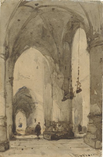 Interior da Igreja de Saint Bavo em Haarlem de Johannes Bosboom