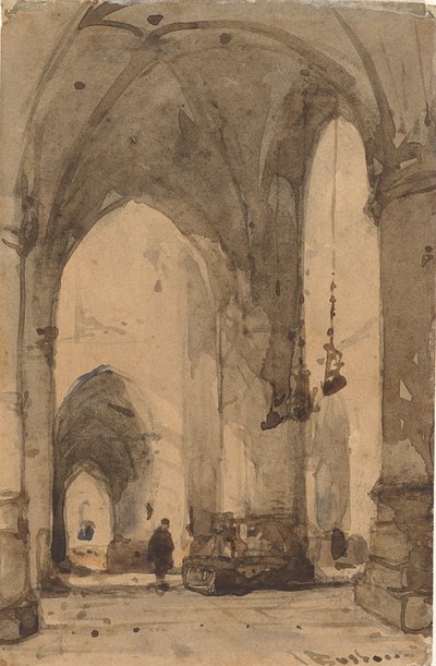 Interior do Sint-Bavokerk em Haarlem de Johannes Bosboom