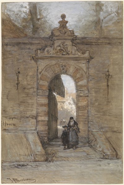 Portão de São Jorge no edifício Doelen em Hoorn de Johannes Bosboom