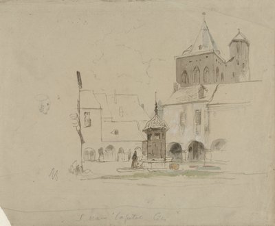 Estudo da praça de S. Maria im Kapitol em Colônia de Johannes Bosboom