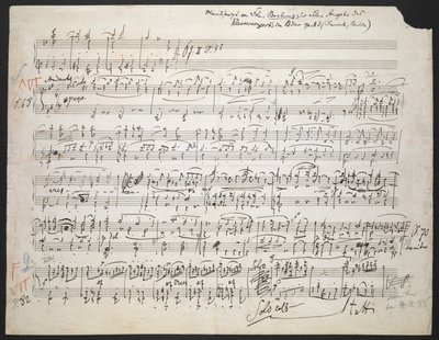 Zweig MS 19 f.1r Concerto para Piano no.2 em B flat, op. 83 de Johannes Brahms
