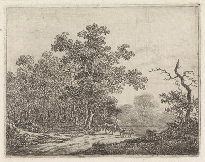 Paisagem com carvalhos e gado de Johannes Christiaan Janson
