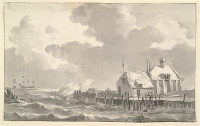 Um estuário numa tempestade de Johannes Christiaan Schotel