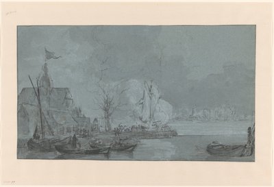 Último tiro de Dordrecht para os franceses em Papendrecht, 1813 de Johannes Christiaan Schotel