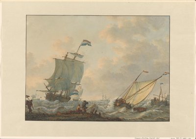 Veleiros em águas turbulentas de Johannes Christiaan Schotel