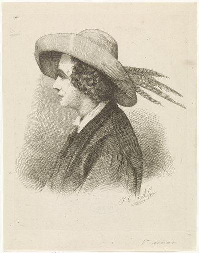 Retrato de Martinus Antonius Kuytenbrouwer em perfil de Johannes Christiaan d