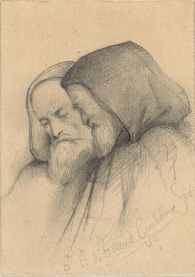 Duas barbas cinzentas em fato de monge de Johannes Christiaan d