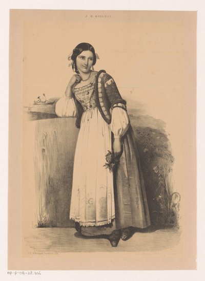 Mulher em traje italiano de Johannes Christiaan d