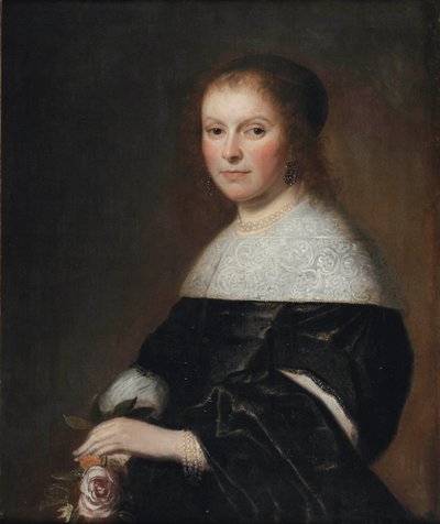 Retrato de uma senhora com uma rosa na mão de Johannes Cornelisz Verspronck