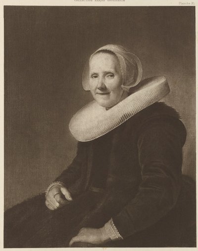 Retrato de uma mulher com um boné e um colarinho brancos de Johannes Cornelisz Verspronck