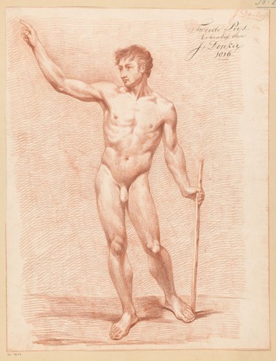 Nu masculino em pé, visto de frente (2º prêmio 1816) de Johannes Donker