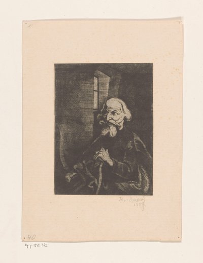 Velho sentado de Johannes Driesch (signed by artist)