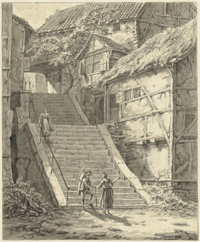 Escadas entre casas em Mettmann, acima de Düsseldorf de Johannes Elffers