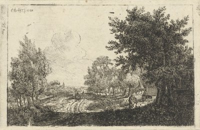 Paisagem com um carrinho de fazenda de Johannes Franciscus Christ