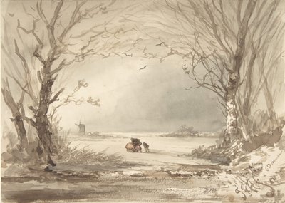A Winter Landscape, 1854. de Johannes Franciscus Hoppenbrouwers