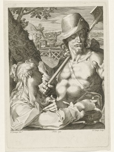 Cristo aparece como um jardineiro para Maria Madalena de Johannes Fredericus Lange