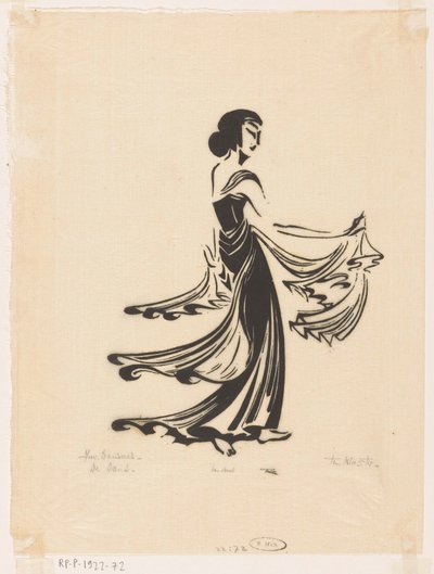 A dança (título original no objeto) Dançarino javanês (título original da série no objeto) de Johannes Frederik Engelbert ten Klooster (signed by artist)