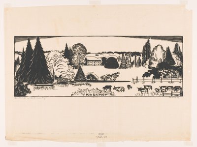 Paisagem em South Limburg (título original no objeto) Vroenhof (título no objeto) de Johannes Frederik Engelbert ten Klooster (signed by artist)