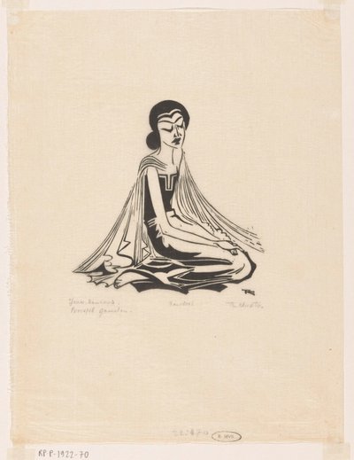 Prever gamelan (título original no objeto) Dançarino javanês (título original da série no objeto) de Johannes Frederik Engelbert ten Klooster (signed by artist)