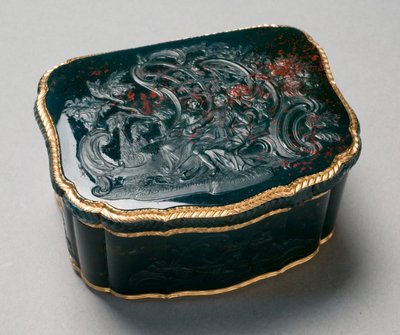 Caixa de rapé, pintada por Carl Gustav Klingstedt (1657-1734), c.1750 (pedra de sangue entalhada montada em ouro) de Johannes George (attr. to) Klette