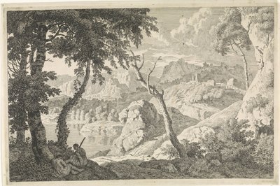 Paisagem da Arcádia com dois pastores Paisagens da Arcádia (título da série) de Johannes Glauber