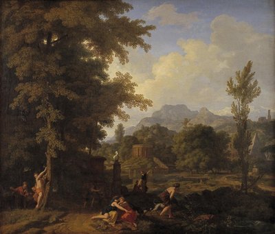 Paisagem Clássica com Diana (?) e suas Ninfas de Johannes Glauber