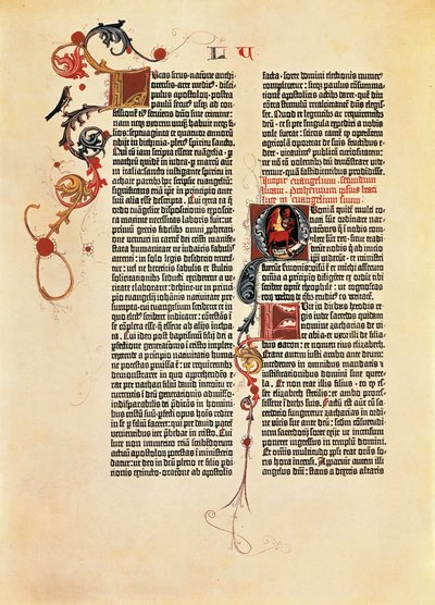 Página da Bíblia Mazarin (B42) de Johannes Gutenberg
