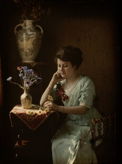 Mulher com flores de Johannes Hendrikus Antonius Maria Lutz
