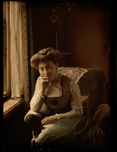 Mulher sentada na janela de Johannes Hendrikus Antonius Maria Lutz