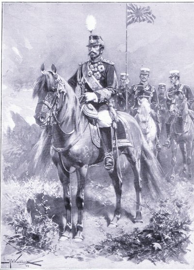 Sua Majestade Imperial: O Imperador do Japão, ilustração fromCassells História da Guerra Russo-Japonesa Vol 1, c.1900 de Johannes Hermann Barend Koekkoek