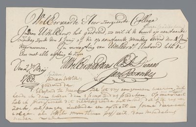Carta do Rev. Hooyman para Jan Brandes de Johannes Hooyman