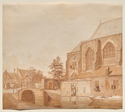Uma Vista do Nieuwe Kerk, Delft de Johannes Huibert Prins