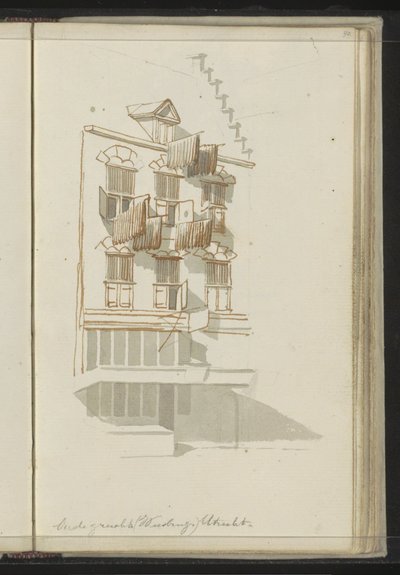 Fachada de um edifício na Oudegracht em Utrecht de Johannes Huibert Prins
