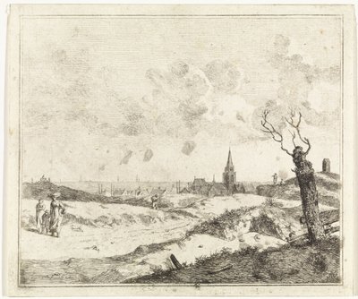 Vista de uma aldeia junto ao mar de Johannes Huibert Prins
