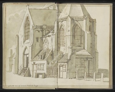Vista lateral do Nieuwe Kerk em Delft de Johannes Huibert Prins